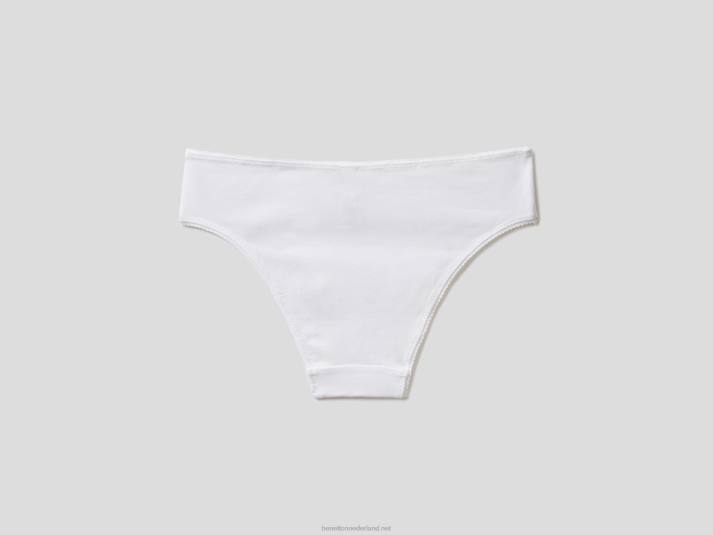 vrouwen Benetton basisondergoed van biologisch stretchkatoen wit 4R624330