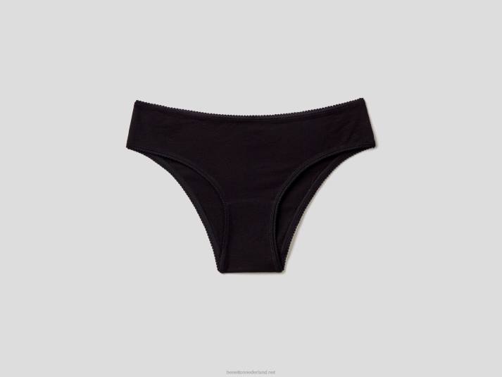 vrouwen Benetton basisondergoed van biologisch stretchkatoen zwart 4R624349
