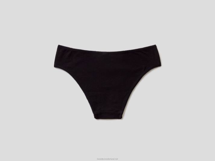 vrouwen Benetton basisondergoed van biologisch stretchkatoen zwart 4R624349