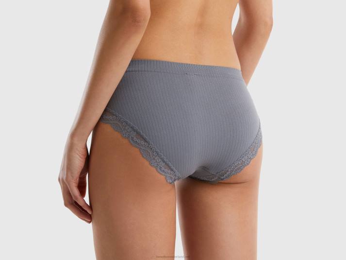 vrouwen Benetton gebreid ondergoed met kant grijs 4R621026