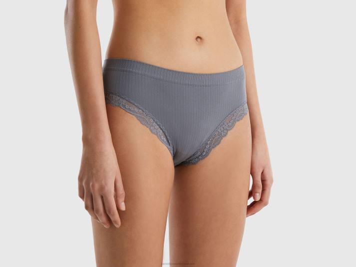 vrouwen Benetton gebreid ondergoed met kant grijs 4R624213
