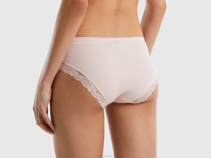 vrouwen Benetton gebreid ondergoed met kant zacht roze 4R624214