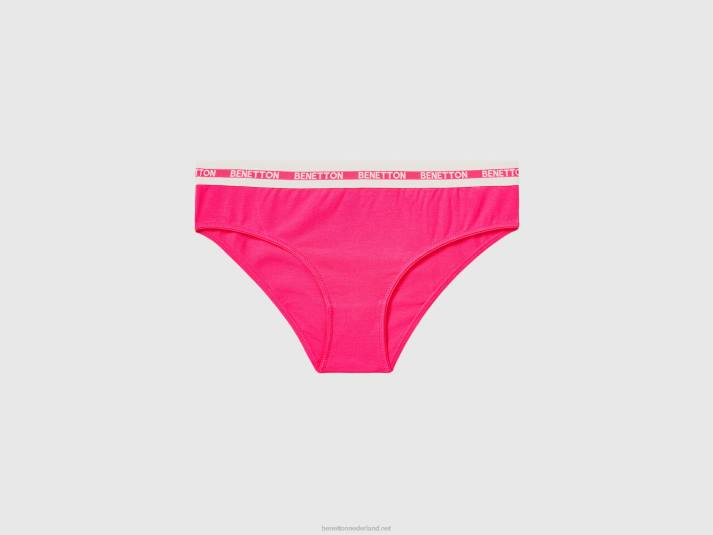 vrouwen Benetton hoog getailleerd ondergoed van biologisch katoen fuchsia 4R624284