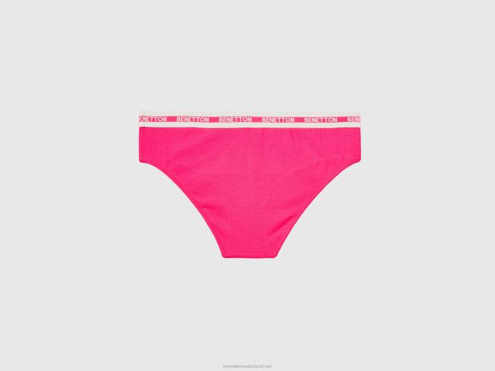 vrouwen Benetton hoog getailleerd ondergoed van biologisch katoen fuchsia 4R624284