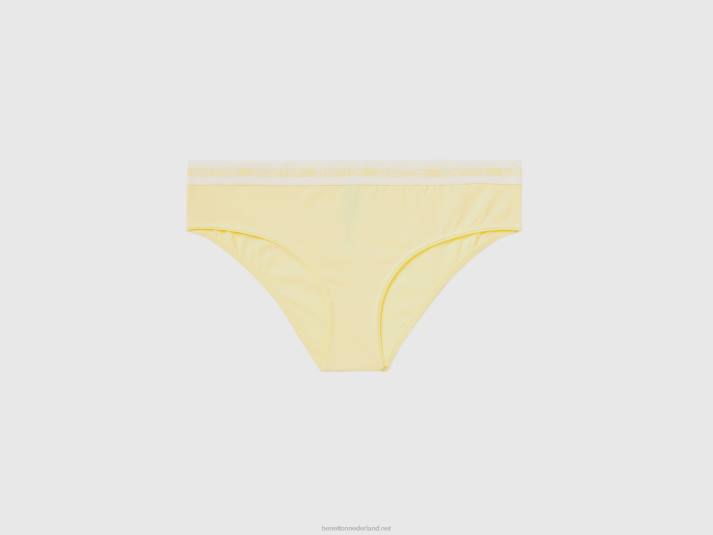 vrouwen Benetton hoog getailleerd ondergoed van biologisch katoen geel 4R624218
