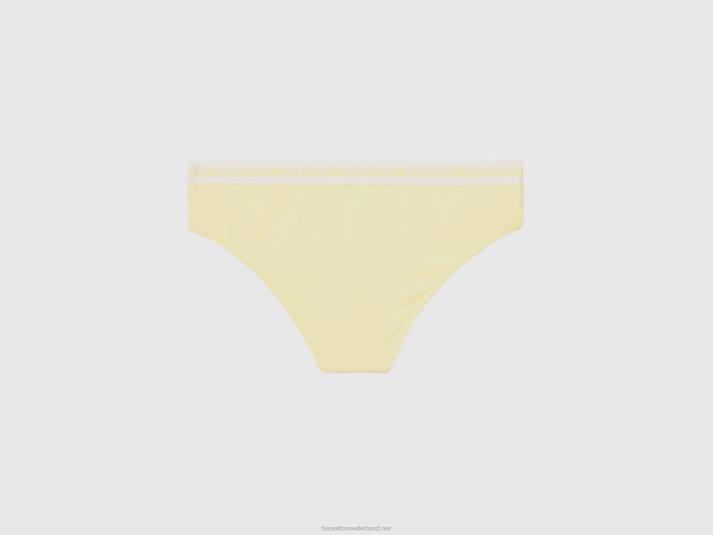 vrouwen Benetton hoog getailleerd ondergoed van biologisch katoen geel 4R624218