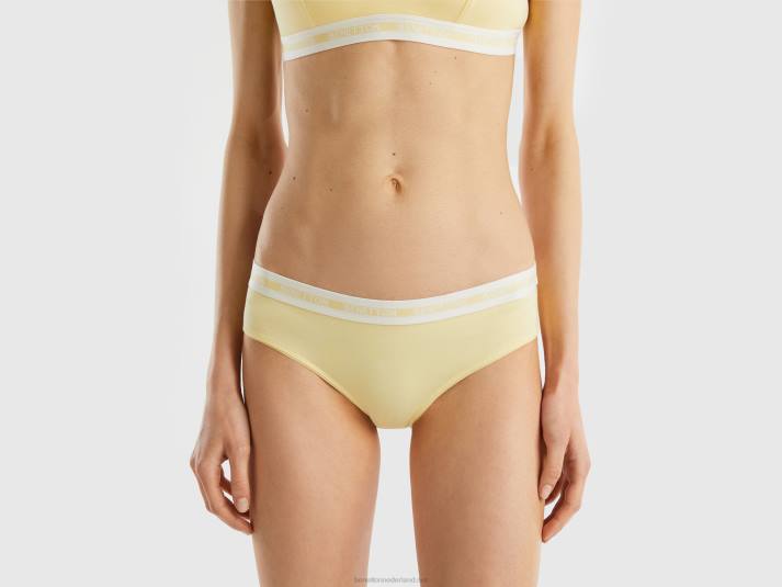 vrouwen Benetton hoog getailleerd ondergoed van biologisch katoen geel 4R62995