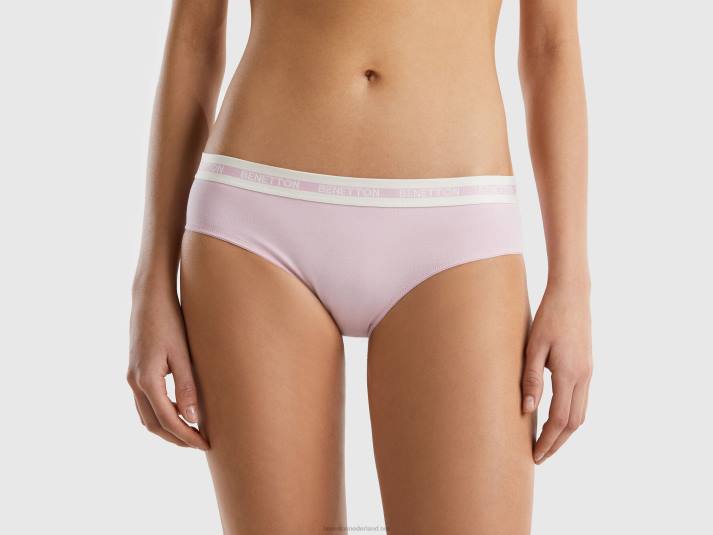 vrouwen Benetton hoog getailleerd ondergoed van biologisch katoen lila 4R624230