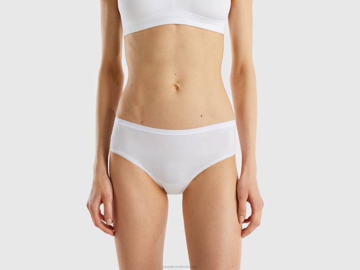 vrouwen Benetton hoogbouwondergoed van biologisch stretchkatoen wit 4R624355