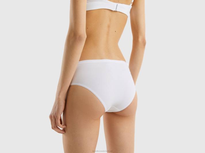 vrouwen Benetton hoogbouwondergoed van biologisch stretchkatoen wit 4R624355