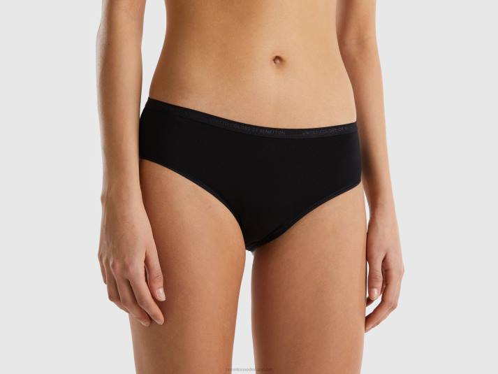 vrouwen Benetton hoogbouwondergoed van biologisch stretchkatoen zwart 4R621090
