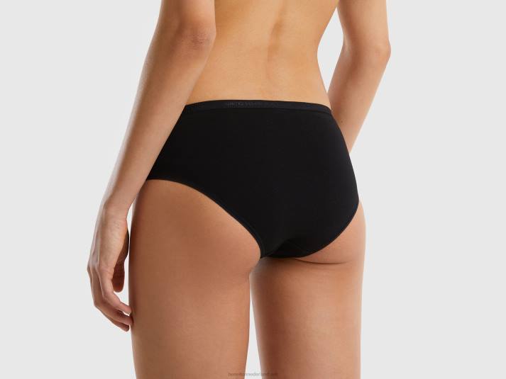 vrouwen Benetton hoogbouwondergoed van biologisch stretchkatoen zwart 4R621090