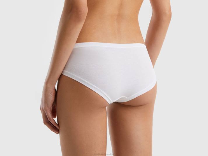vrouwen Benetton hoogbouwondergoed van superstretch biologisch katoen wit 4R621039