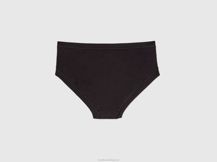 vrouwen Benetton hoogbouwondergoed van superstretch biologisch katoen zwart 4R621052
