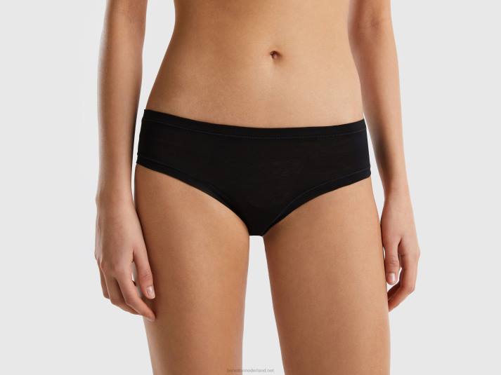 vrouwen Benetton hoogbouwondergoed van superstretch biologisch katoen zwart 4R624317