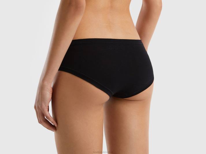 vrouwen Benetton hoogbouwondergoed van superstretch biologisch katoen zwart 4R624317