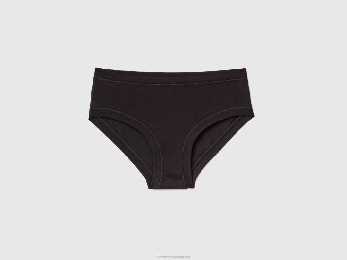 vrouwen Benetton hoogbouwondergoed van superstretch biologisch katoen zwart 4R624317