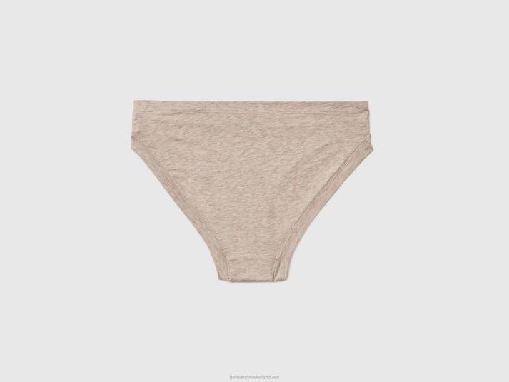 vrouwen Benetton laag uitgesneden ondergoed van superstretch biologisch katoen beige 4R621038