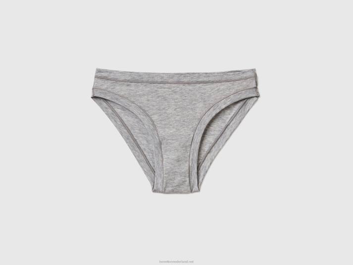 vrouwen Benetton laag uitgesneden ondergoed van superstretch biologisch katoen lichtgrijs 4R621088