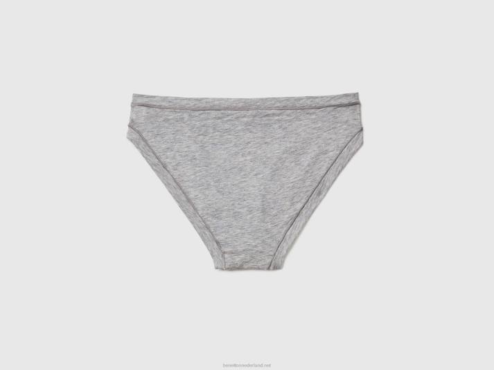 vrouwen Benetton laag uitgesneden ondergoed van superstretch biologisch katoen lichtgrijs 4R621088
