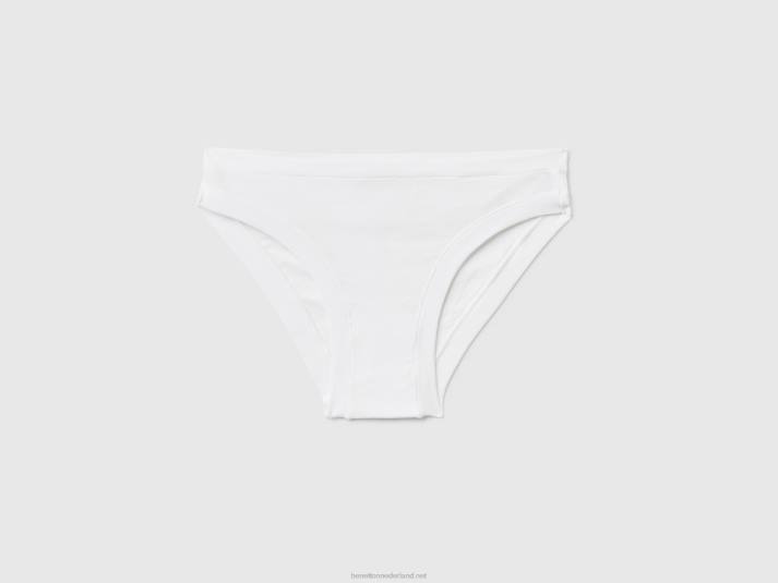 vrouwen Benetton laag uitgesneden ondergoed van superstretch biologisch katoen wit 4R624308