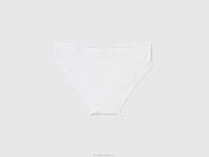 vrouwen Benetton laag uitgesneden ondergoed van superstretch biologisch katoen wit 4R624308