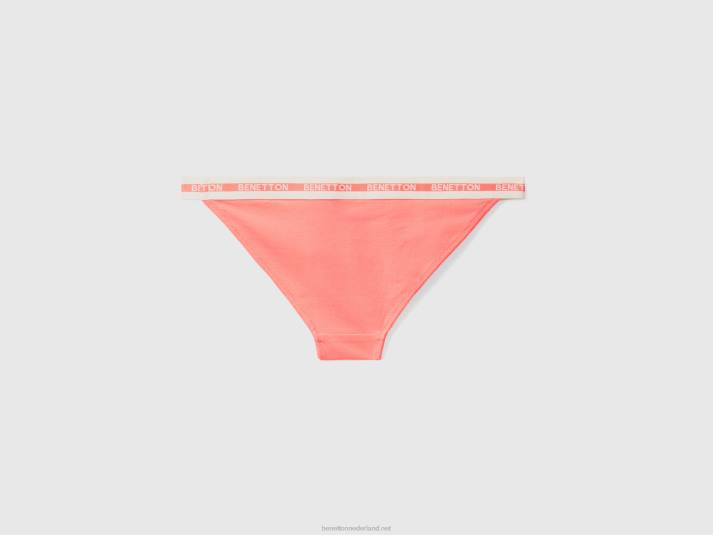 vrouwen Benetton laagbouw ondergoed van biologisch katoen oranje koraal 4R624277
