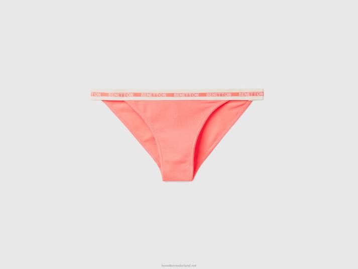vrouwen Benetton laagbouw ondergoed van biologisch katoen oranje koraal 4R62979
