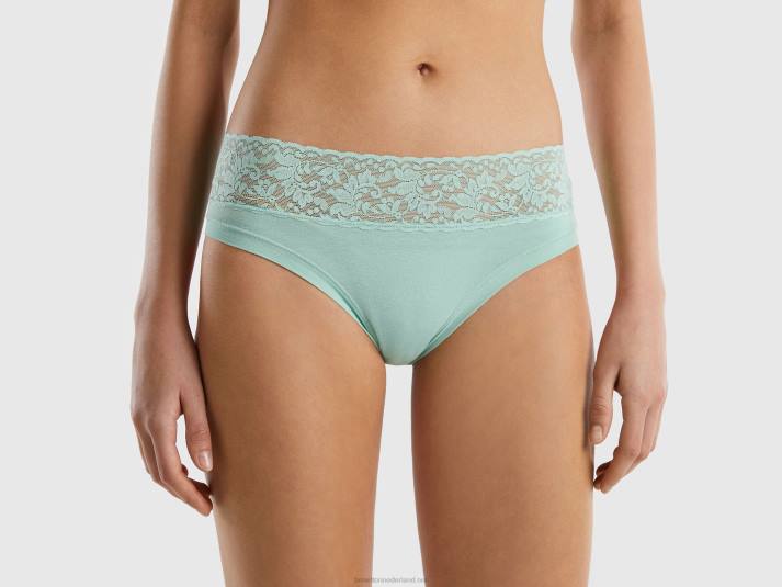 vrouwen Benetton ondergoed met kant van superstretch biologisch katoen groente 4R624249