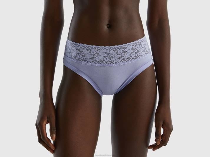 vrouwen Benetton ondergoed met kant van superstretch biologisch katoen lavendel 4R62992