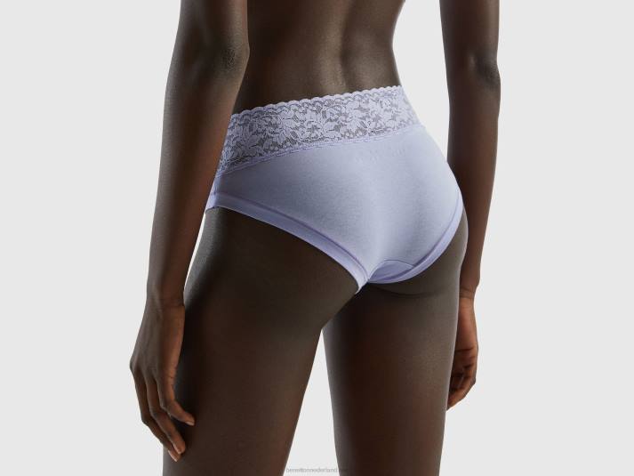 vrouwen Benetton ondergoed met kant van superstretch biologisch katoen lavendel 4R62992