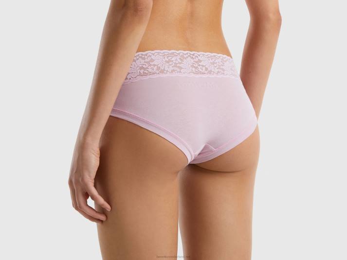vrouwen Benetton ondergoed met kant van superstretch biologisch katoen lila 4R624252