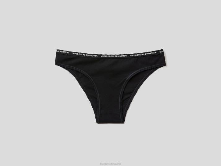 vrouwen Benetton ondergoed van biologisch katoen zwart 4R624310