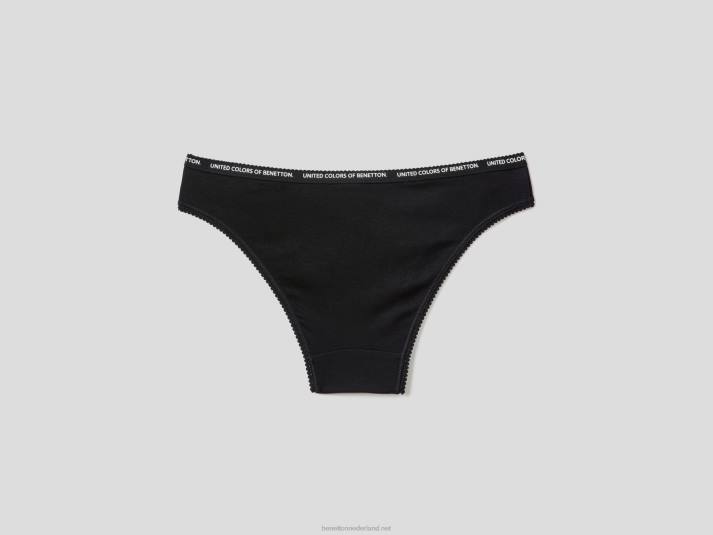 vrouwen Benetton ondergoed van biologisch katoen zwart 4R624310