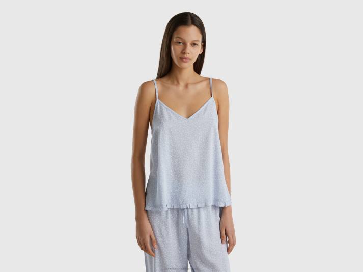 vrouwen Benetton Gebloemde tanktop in modal hemelsblauw 4R62989