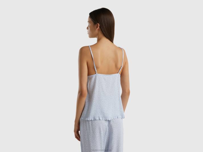 vrouwen Benetton Gebloemde tanktop in modal hemelsblauw 4R62989