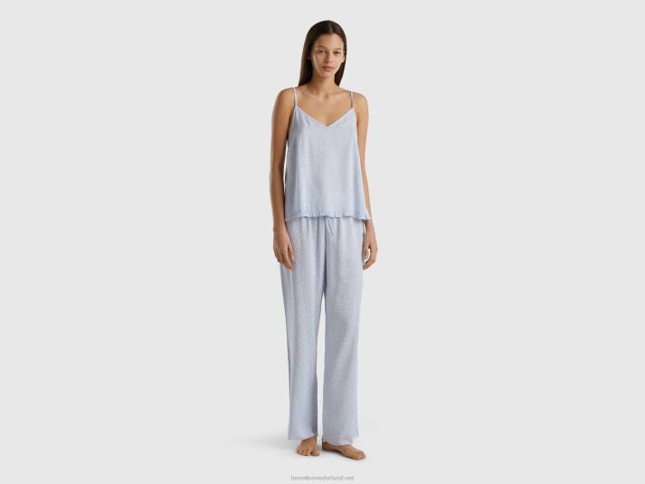 vrouwen Benetton Gebloemde tanktop in modal hemelsblauw 4R62989