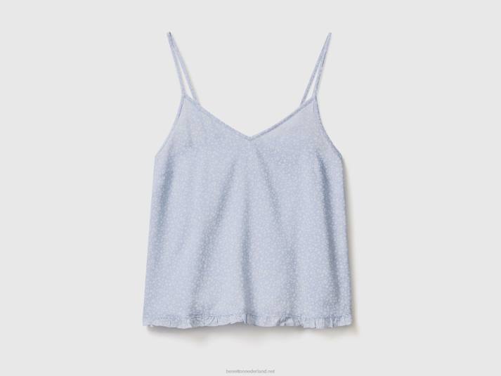vrouwen Benetton Gebloemde tanktop in modal hemelsblauw 4R62989