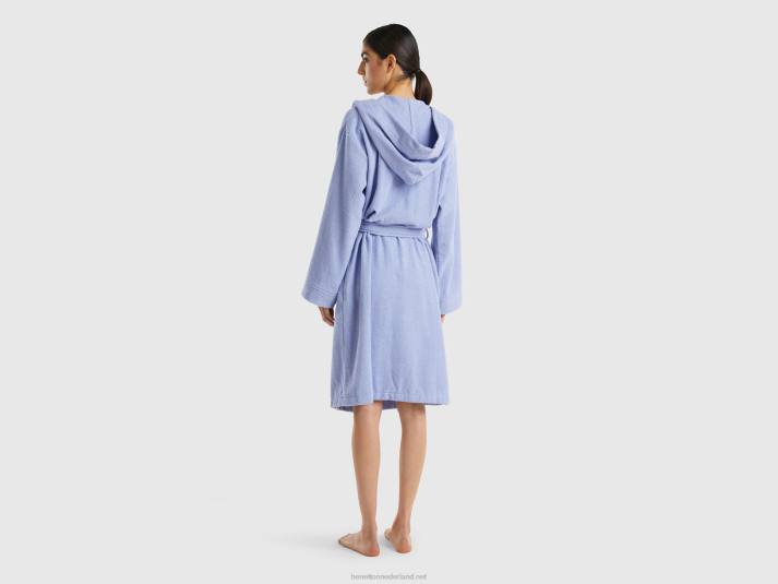 vrouwen Benetton badjas van biologisch katoen lichtblauw 4R62916