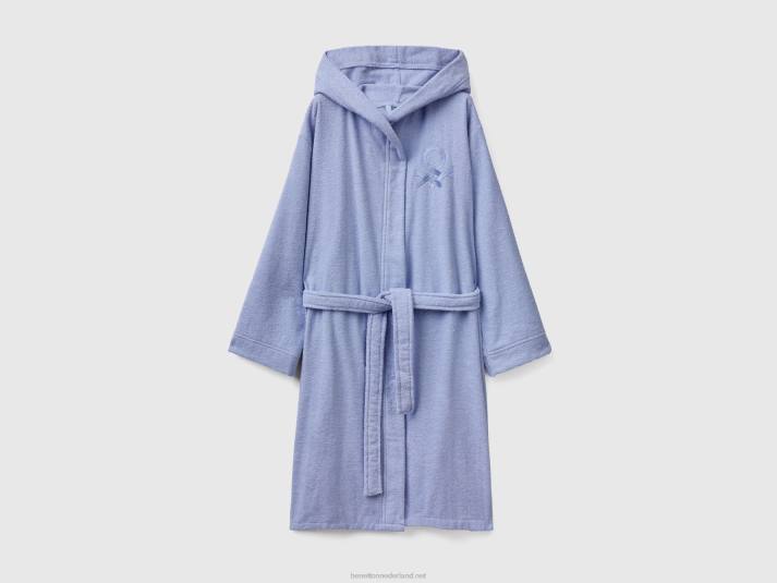 vrouwen Benetton badjas van biologisch katoen lichtblauw 4R62916
