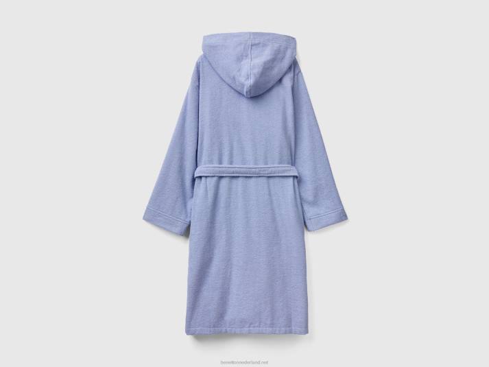 vrouwen Benetton badjas van biologisch katoen lichtblauw 4R62916