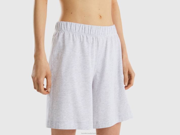 vrouwen Benetton korte pyjama van langvezelig katoen oranje koraal 4R624248