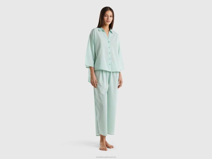 vrouwen Benetton polkadot pyjama van katoen groente 4R624265