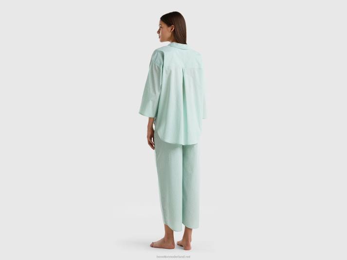 vrouwen Benetton polkadot pyjama van katoen groente 4R624265