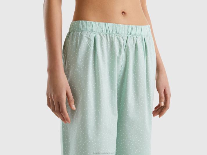 vrouwen Benetton polkadot pyjama van katoen groente 4R624265