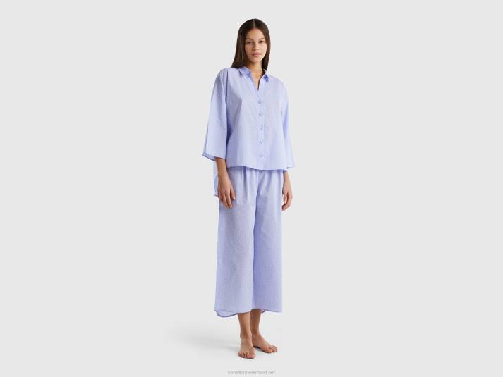 vrouwen Benetton polkadot pyjama van katoen lavendel 4R621029