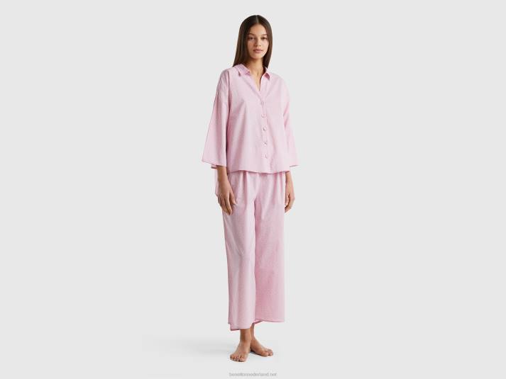 vrouwen Benetton polkadot pyjama van katoen lila 4R624264