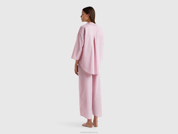 vrouwen Benetton polkadot pyjama van katoen lila 4R62960