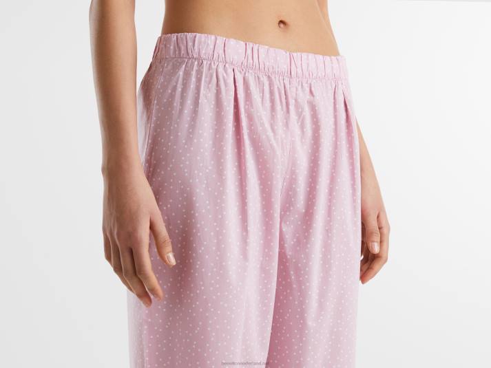 vrouwen Benetton polkadot pyjama van katoen lila 4R62960