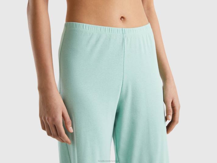 vrouwen Benetton pyjama van langvezelig katoen groente 4R624286